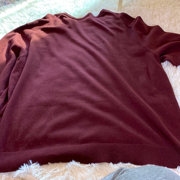 EDDIE BAUER MEN’S COTTON CASHMERE XXL MEN’S BURGUNDY V NECK SWEATER XXL … - Picture 10 of 11